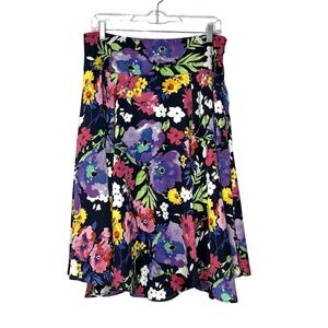 Lauren Ralph Lauren Floral A-Line Skirt Size 8 Resort Spring Bold Office Vibrant